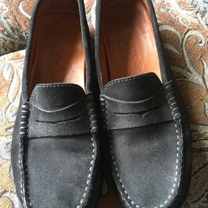 Tod’s black suede loafers